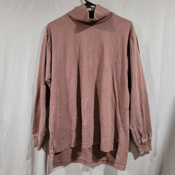 NYPK womens size Large brown high low longsleeve turtleneck - Picture 1 of 5